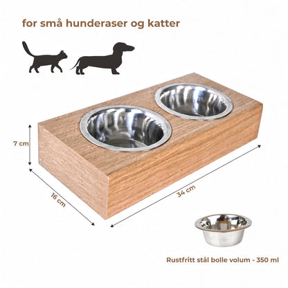 Veggmontert Matskålholder i Eik